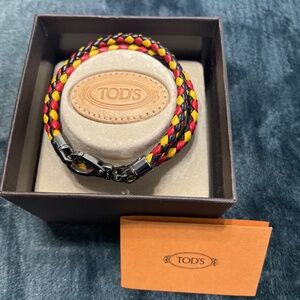 New Tod’s leather fifa bracelet-Germany colors